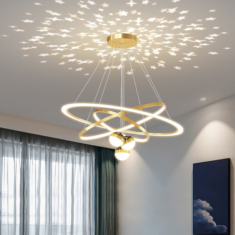 Modern Minimalist LED Ceiling Chandelier for Living Room, Bedroom, or Dining Room