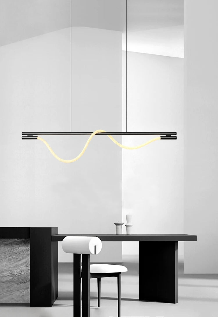 Scandinavian Long Strip Chandelier for Study, Bar & Dining Spaces