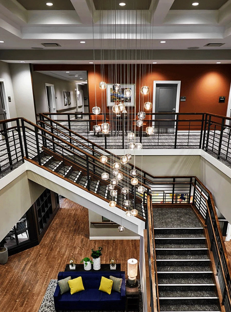 Luxury Loft Ceiling Chandelier Crystal LED Lighting for Living Room, Bedroom, Staircase, and Dining Spaces