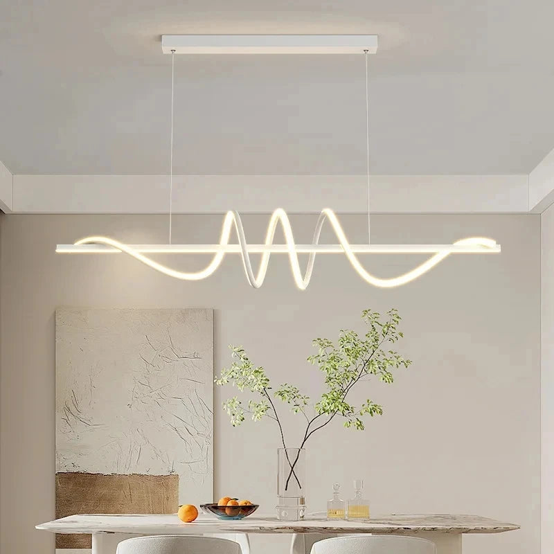 Sleek & Stylish Wavy LED Chandelier Perfect for Any Space