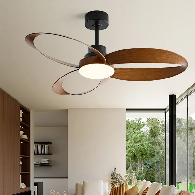 42/52 Inch Vintage Industrial Ceiling Fan – 3 Wooden Blades with Remote Control
