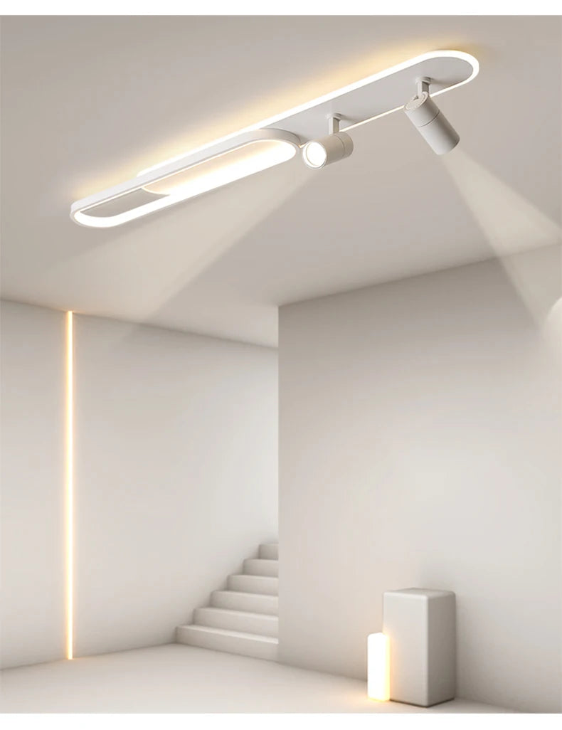 Sleek LED Chandelier with Adjustable Spotlights Perfect for Living, Dining, Bedroom & More