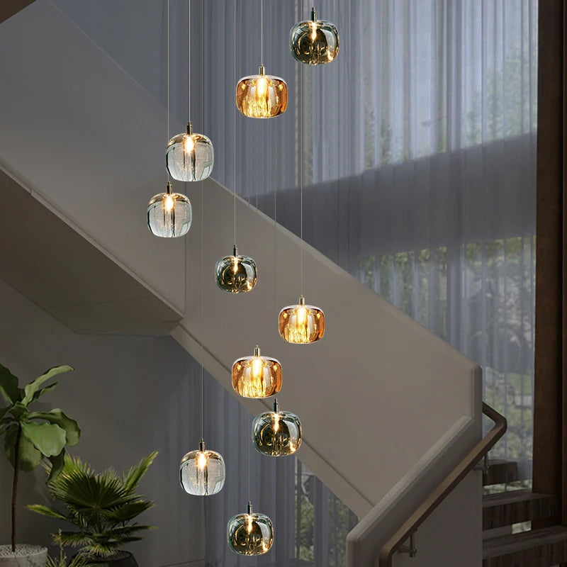 Luxury Loft Ceiling Chandelier Crystal LED Lighting for Living Room, Bedroom, Staircase, and Dining Spaces
