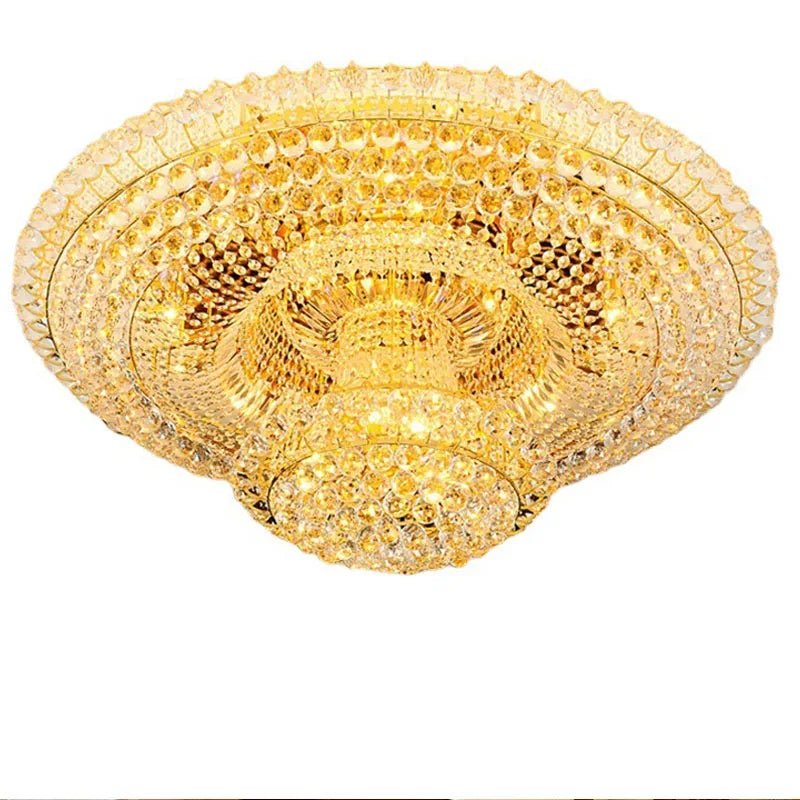 Glamorous Luxury Golden Crystal Chandelier for Elite Spaces