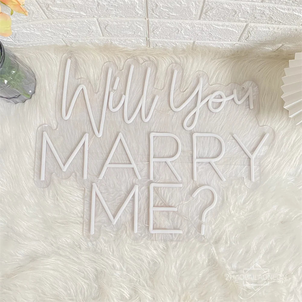 Will You Marry Me? Neon Sign – Perfect LED Decor for Weddings, Birthdays & Romantic Proposals!