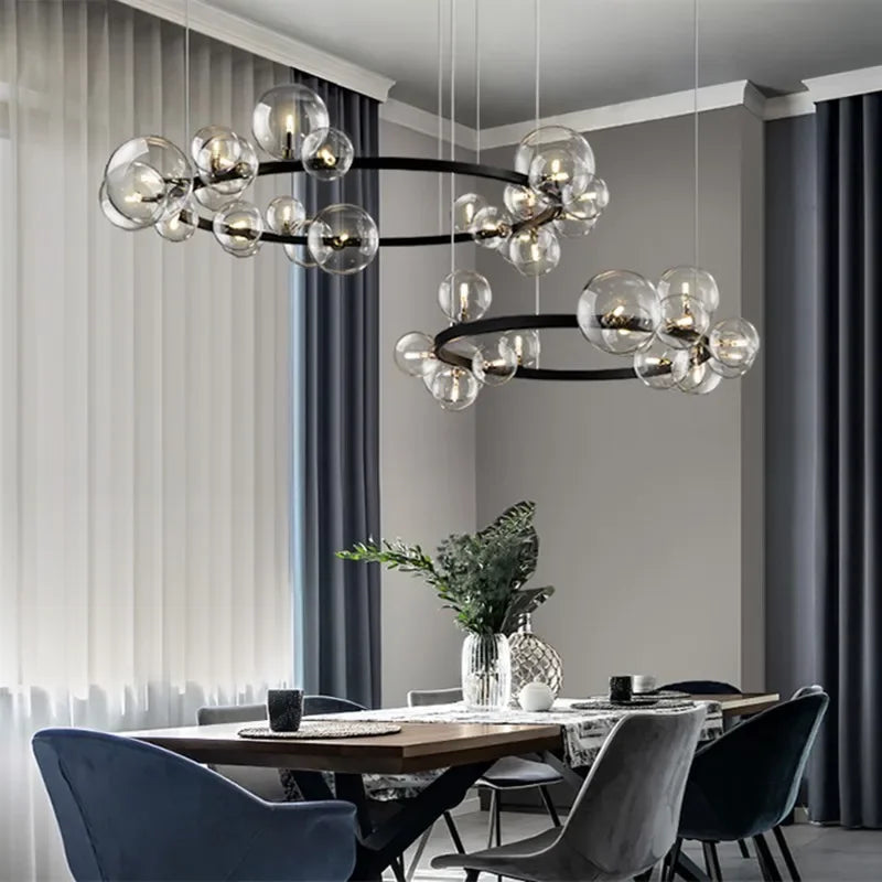 Unique Bubble Glass Chandelier Perfect for Dining & Living Rooms