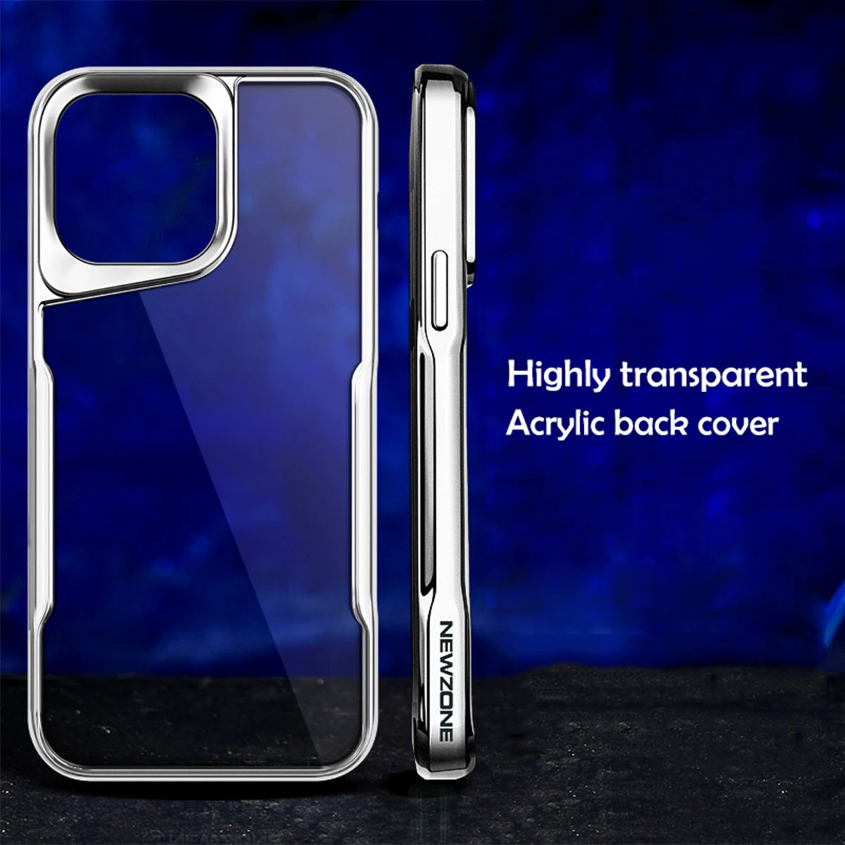High-Transparency Border Case For iPhone 16 Series- 11-15 Pro Max with Lens Guard & Soft Rubber Plating