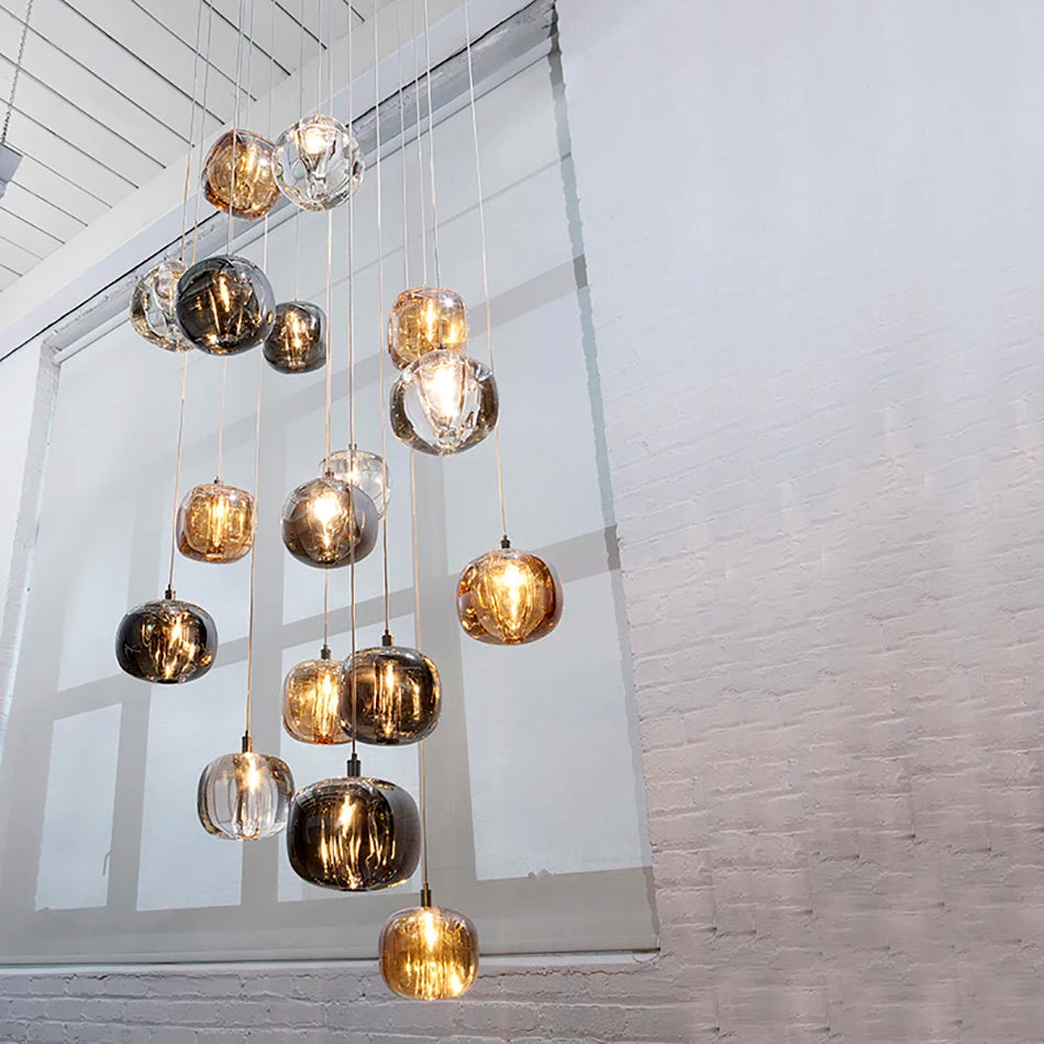 Luxury Loft Ceiling Chandelier Crystal LED Lighting for Living Room, Bedroom, Staircase, and Dining Spaces