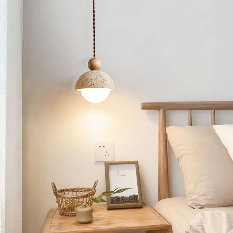 Unique Semi Circular Design Yellow Stone LED Chandelier for Cozy Interiors