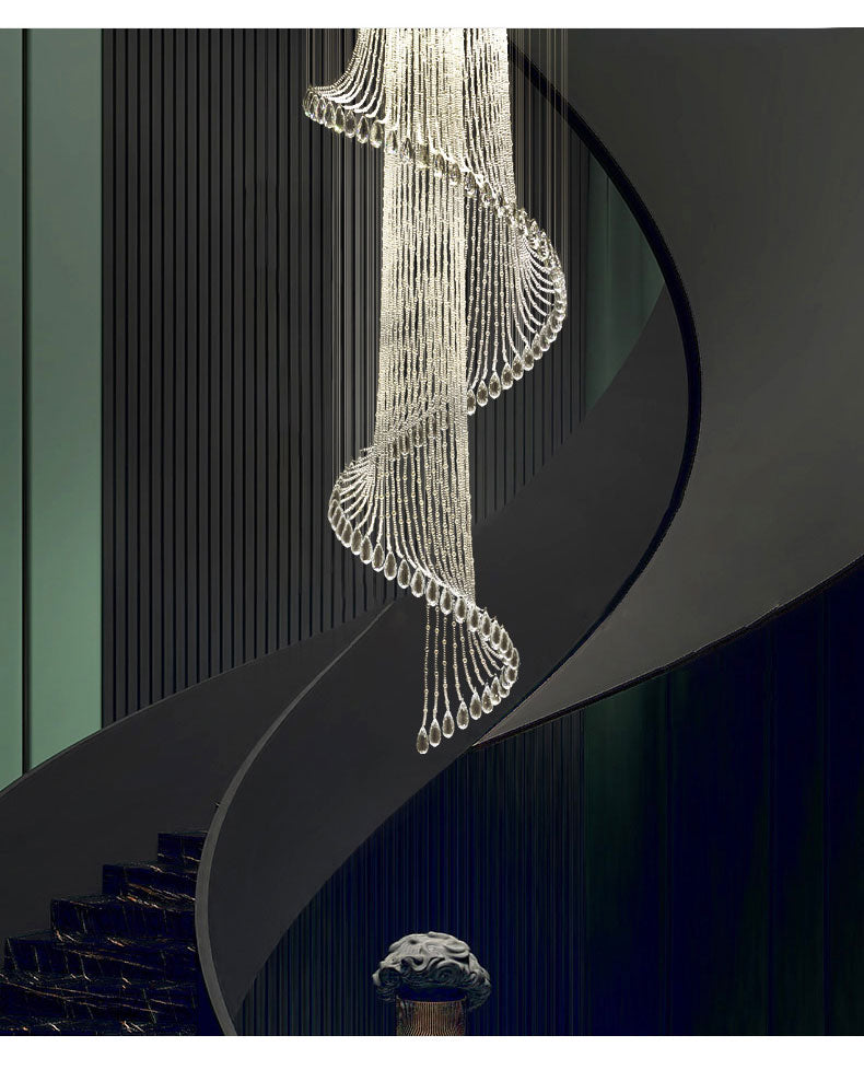 Minimalist Duplex Stair Chandelier with Modern Design