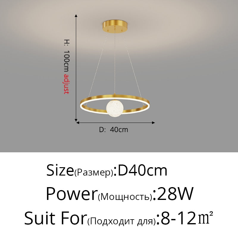 Modern Minimalist LED Ceiling Chandelier for Living Room, Bedroom, or Dining Room