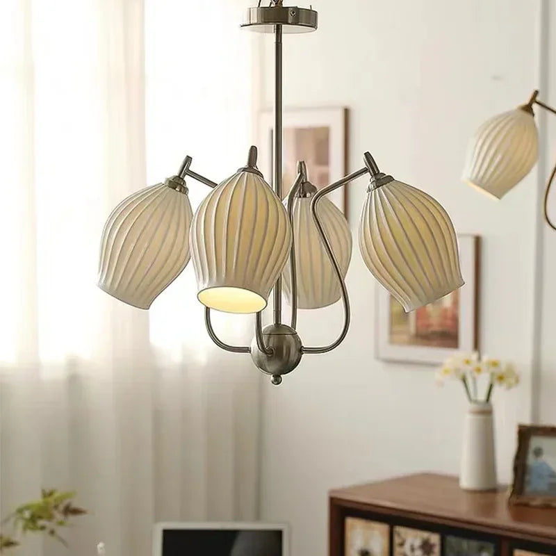 Stylish Cream Ceramic Chandelier for Dining Rooms & Bedrooms