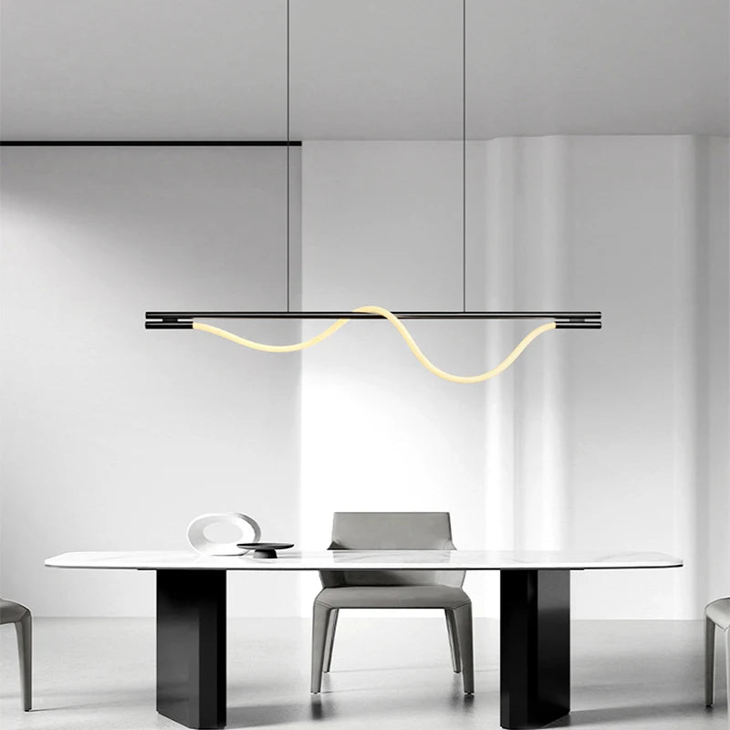 Scandinavian Long Strip Chandelier for Study, Bar & Dining Spaces