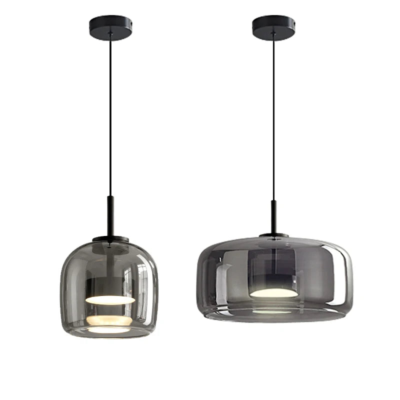 Amber Glass Pendant Lamp for Dining & Bedroom