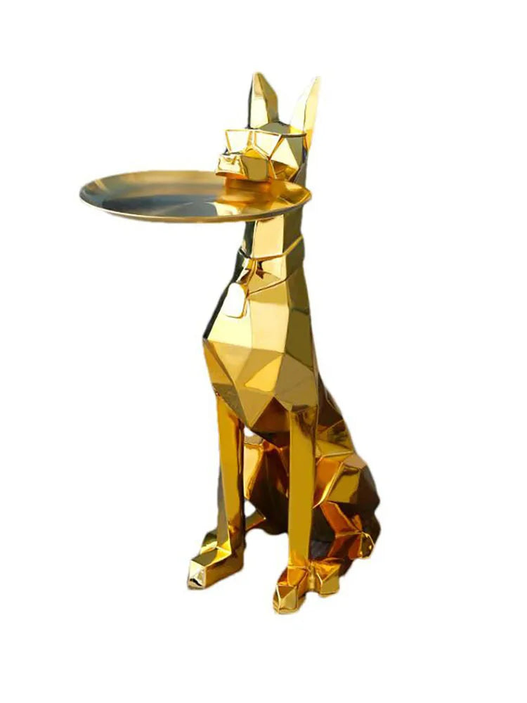 Luxury Geometric Dog Statue Perfect Entryway