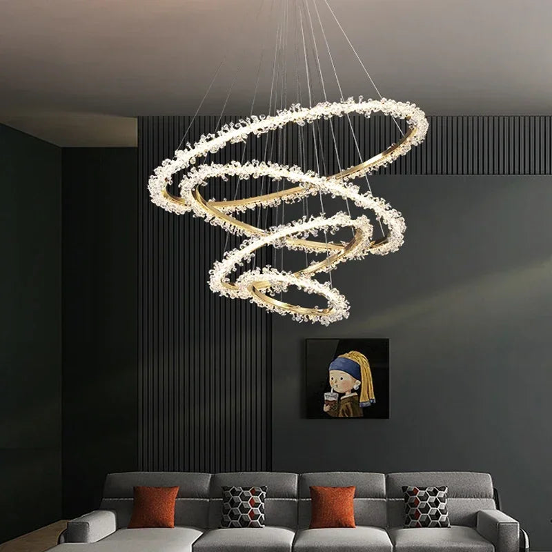 Elegant Modern Crystal Pendant Light – Nordic Ring Chandelier for Stylish Interiors