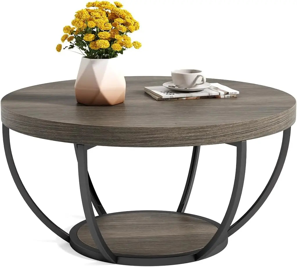 Gorgeous Gold Legged Round Marble Coffee Table for Any Space
