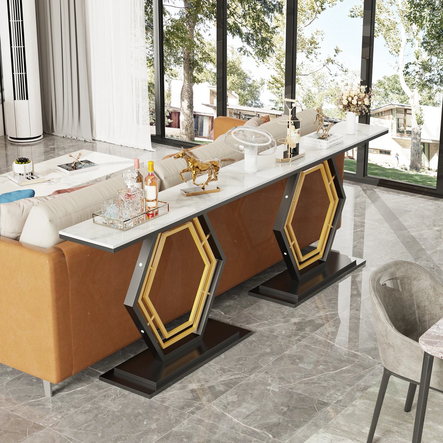 Durable Sintered Stone Console Table for Your Entryway