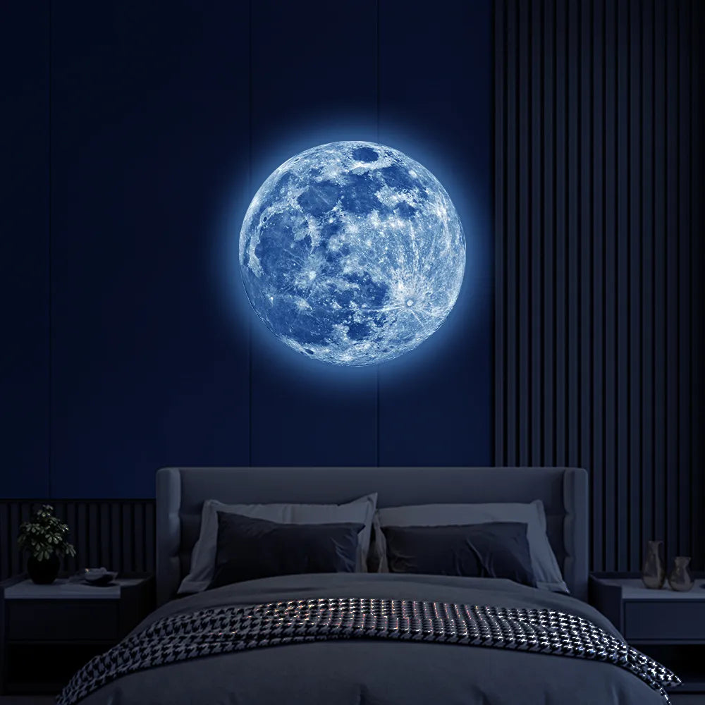 Aesthetic 3D Luminous Moon Glow Wall Sticker
