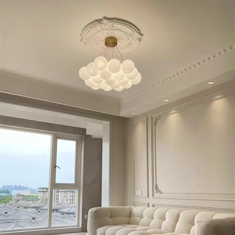 Stylish Glass Ball Bubble Chandelier for Living Room or Dining Area