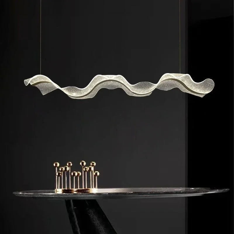 Luxury Wave LED Chandelier for Kitchens, Restaurants & Workspaces