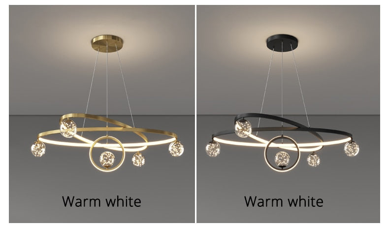 Modern Minimalist LED Ceiling Chandelier for Living Room, Bedroom, or Dining Room