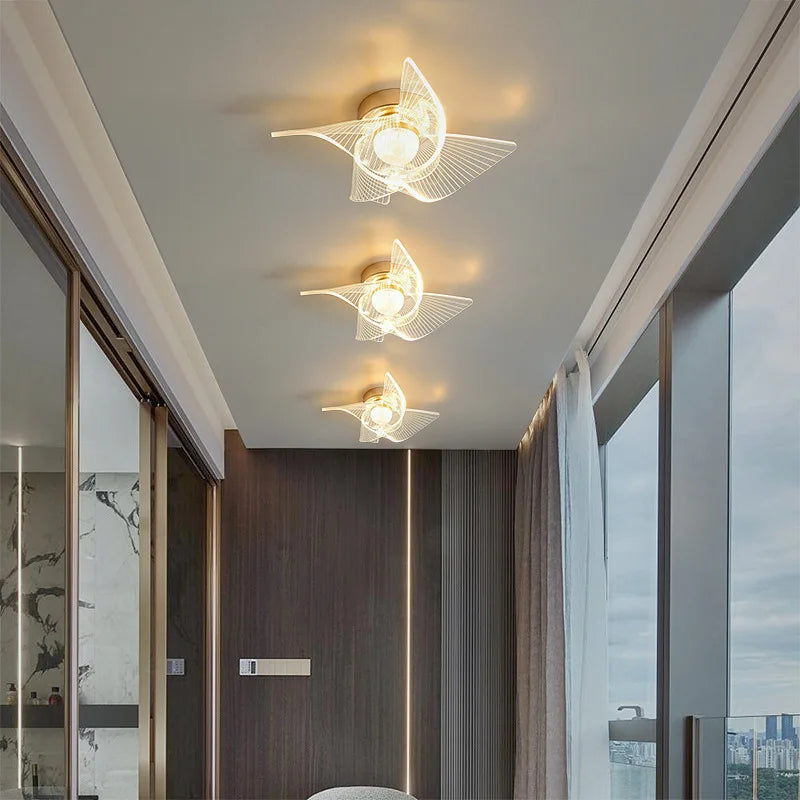 Gold Plafonier Chandelier for Hallways & Entryways