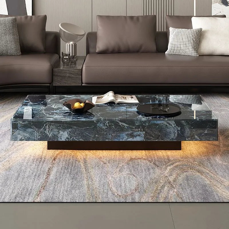 Aesthetic Square Coffee Table with Display Frame – Perfect Japanese-Inspired Home Accent