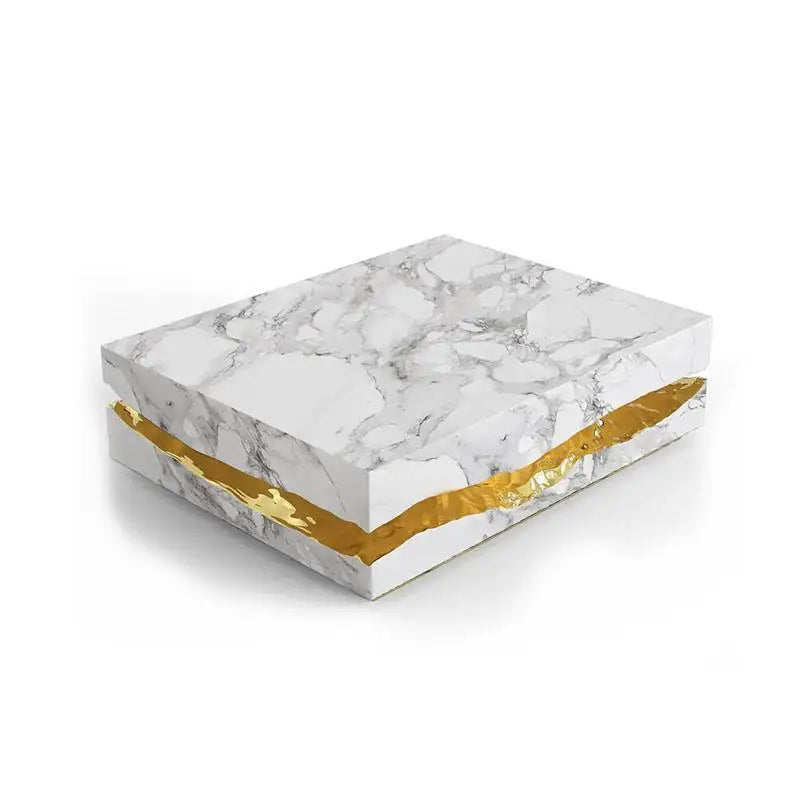 Italian Marble Top Coffee Table with Waterproof Surface for Living Room