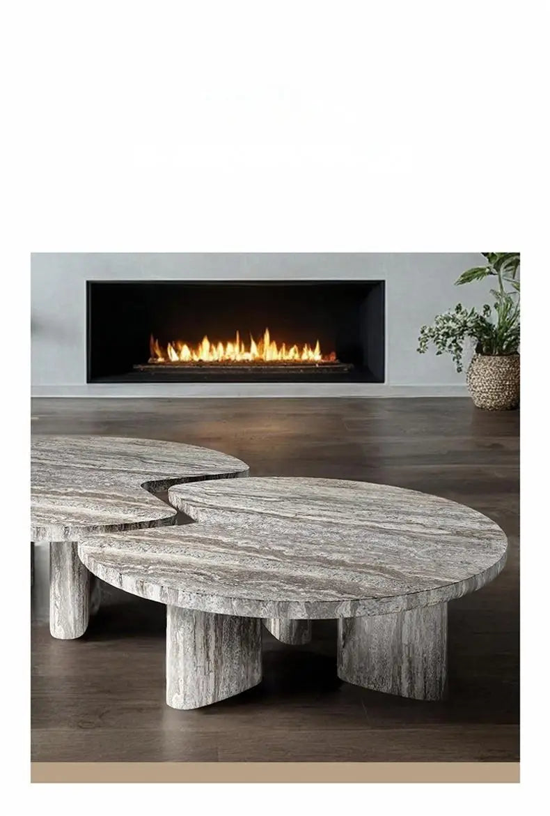 Geometric Marble Coffee Table Set for Modern Living Rooms