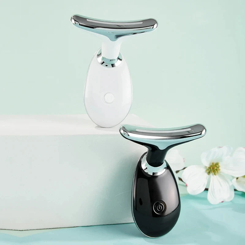 Electric LED Photon Neck Anti-Wrinkle Massager for Youthful Facial Lift and Micro-Current Wrinkle Removal