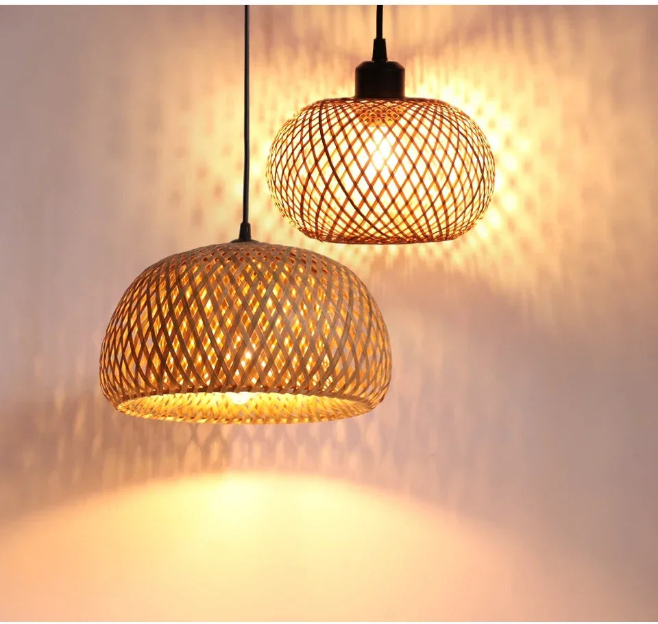 Handmade Bamboo Hanging Light Perfect for Dining Rooms, Bedrooms & More