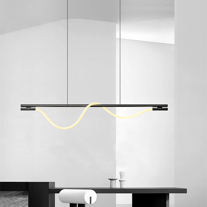 Scandinavian Long Strip Chandelier for Study, Bar & Dining Spaces
