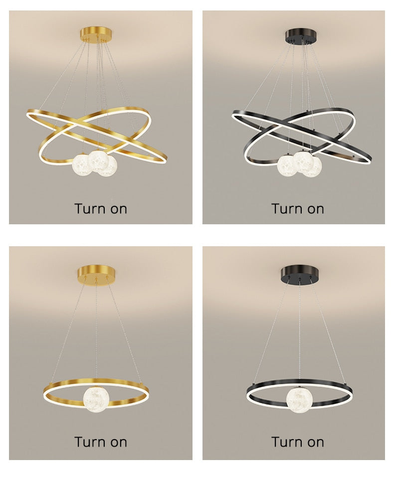 Modern Minimalist LED Ceiling Chandelier for Living Room, Bedroom, or Dining Room