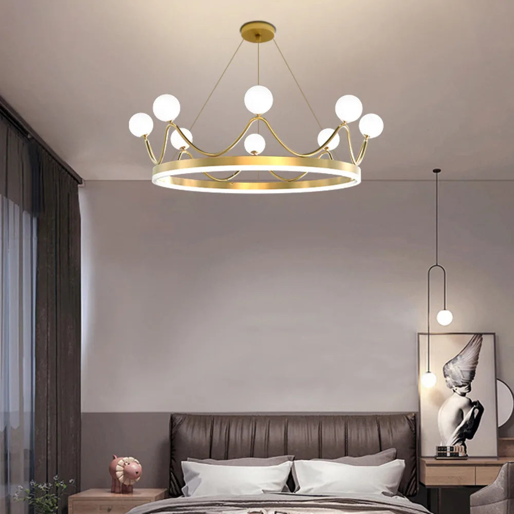 The Royal Touch to Kids' Bedrooms with this Crown Pendant LED Chandelier