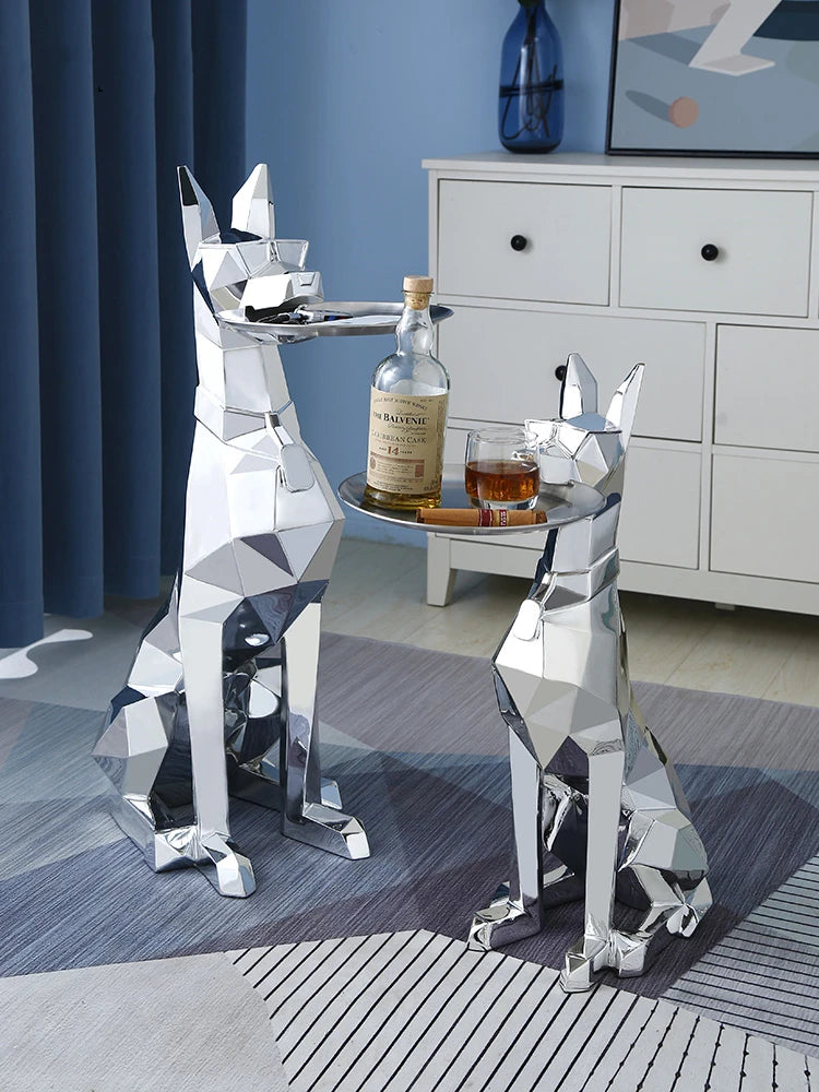 Luxury Geometric Dog Statue Perfect Entryway