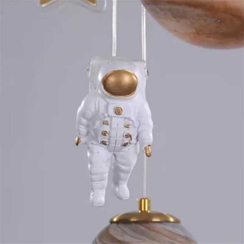 Magical Planet & Spaceman Chandelier Cosmic Delight for Kids’ Rooms