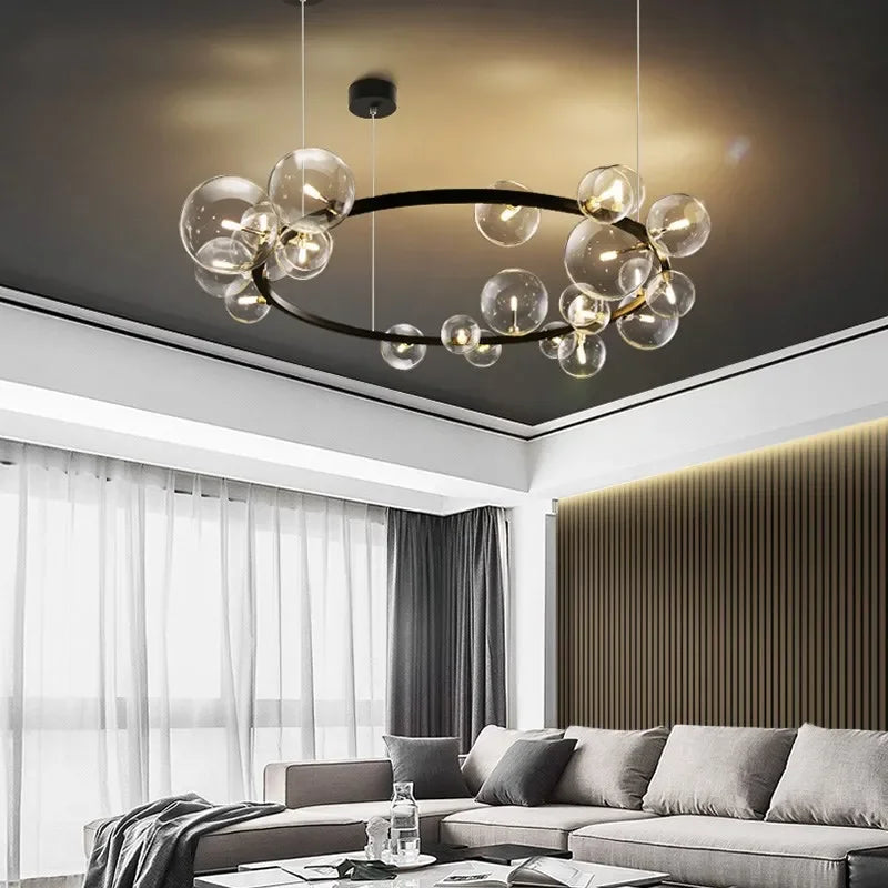 Unique Bubble Glass Chandelier Perfect for Dining & Living Rooms