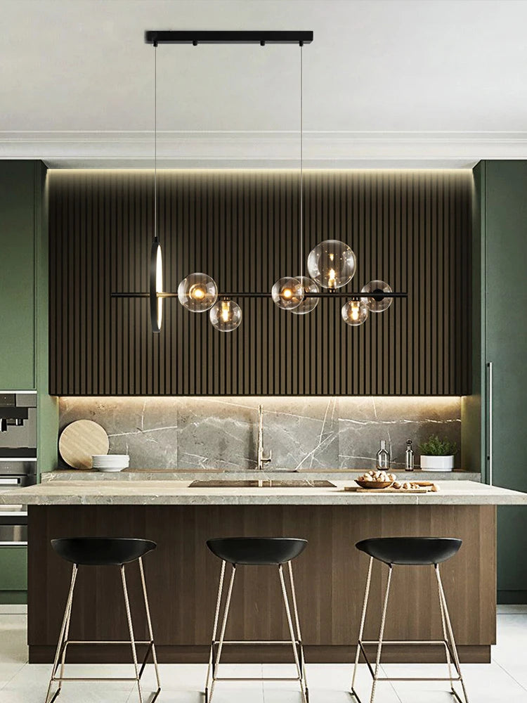 Modern Glass Bubble Chandelier Elegant LED Hanging Light for Any Space