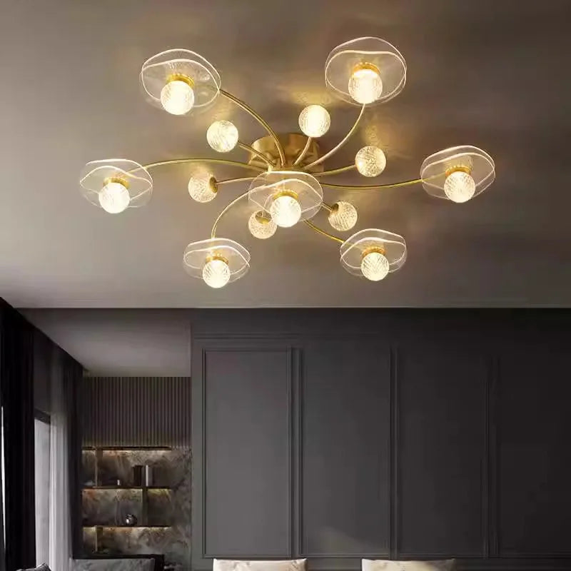 Full Copper LED Chandelier for a Timeless Look for Villas & Living Rooms