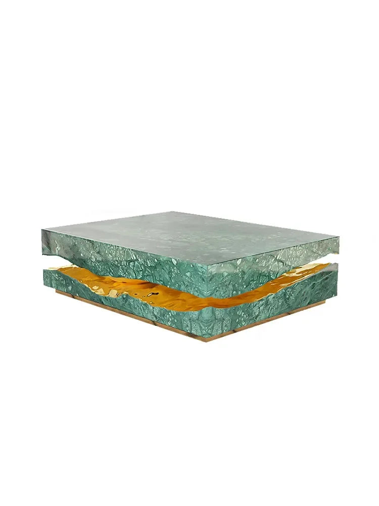 Italian Marble Top Coffee Table with Waterproof Surface for Living Room
