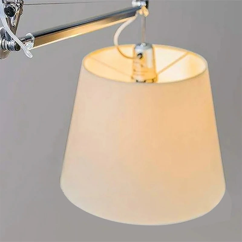 Cloth Lampshade Chandelier with Rotatable Long Arm for Restaurant, Bar, or Office