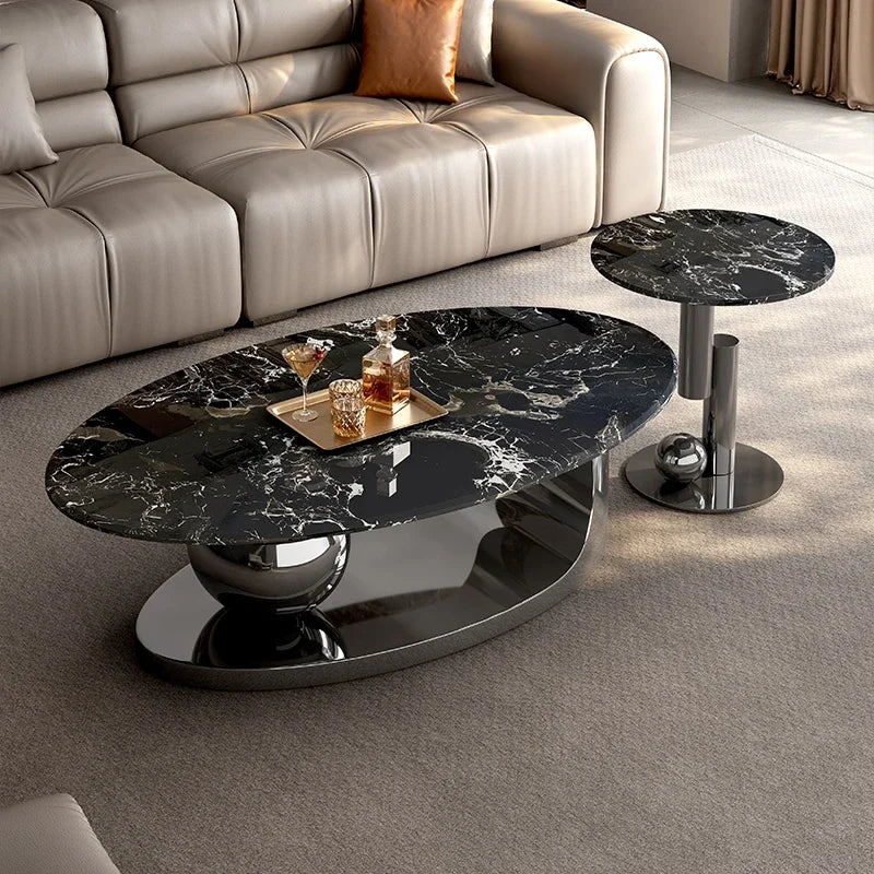Luxury Industrial Clear Coffee Table – Modern Mesa De Centro for Home Interiors