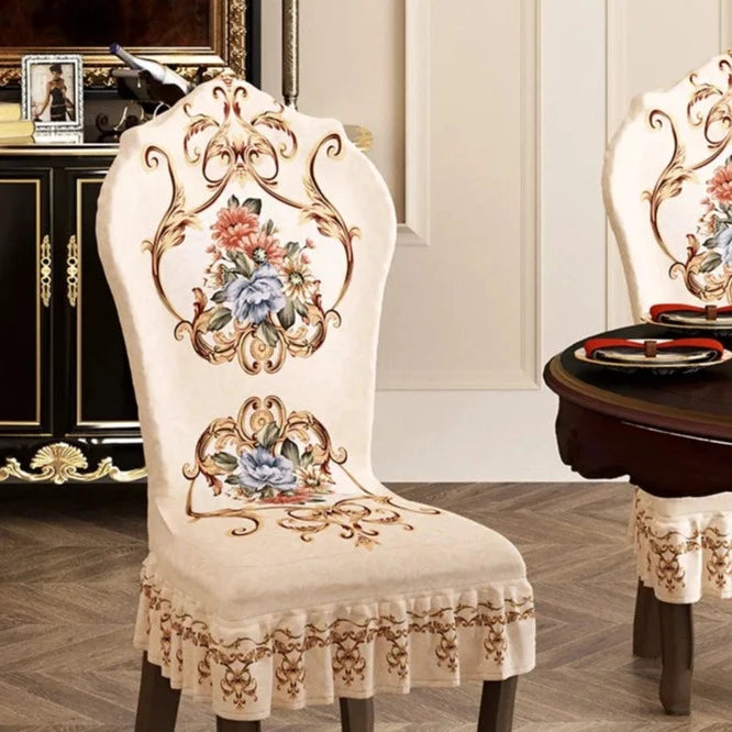 Luxury High-quality European Table Chair Cover Elastic Seat Cover
