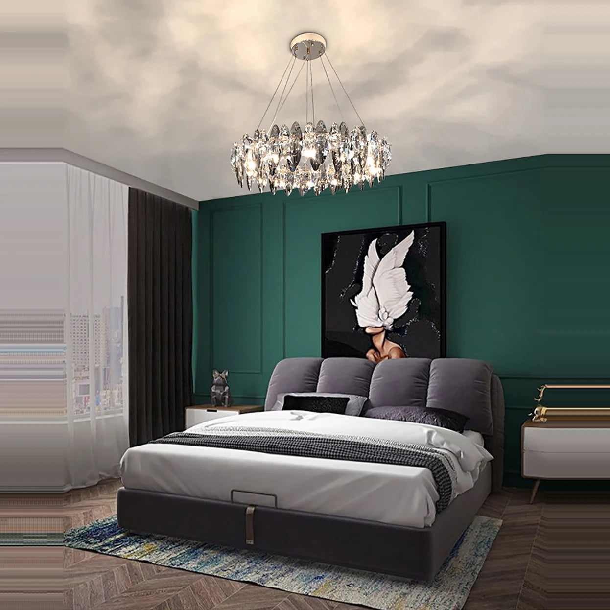 Trendy LED Crystal Chandelier for Living Room & Interior Spaces