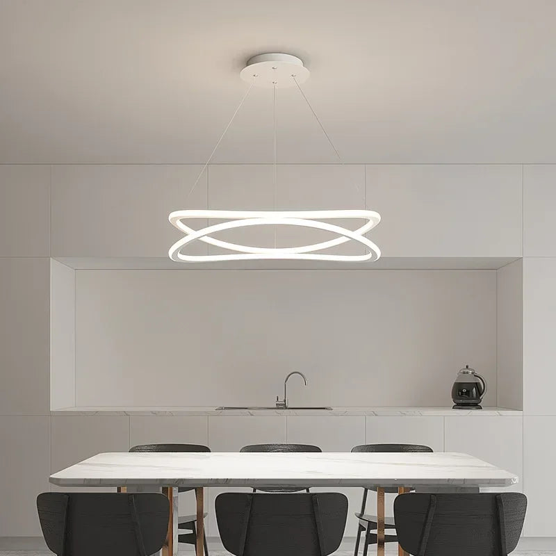 Scandinavian Round Chandelier for Dining Room, Bar, or Workspace