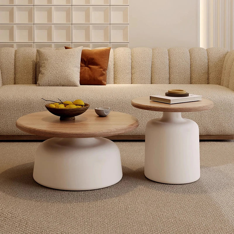 Luxury Round Wooden Japanese Coffee Table Perfect for Any Entryway