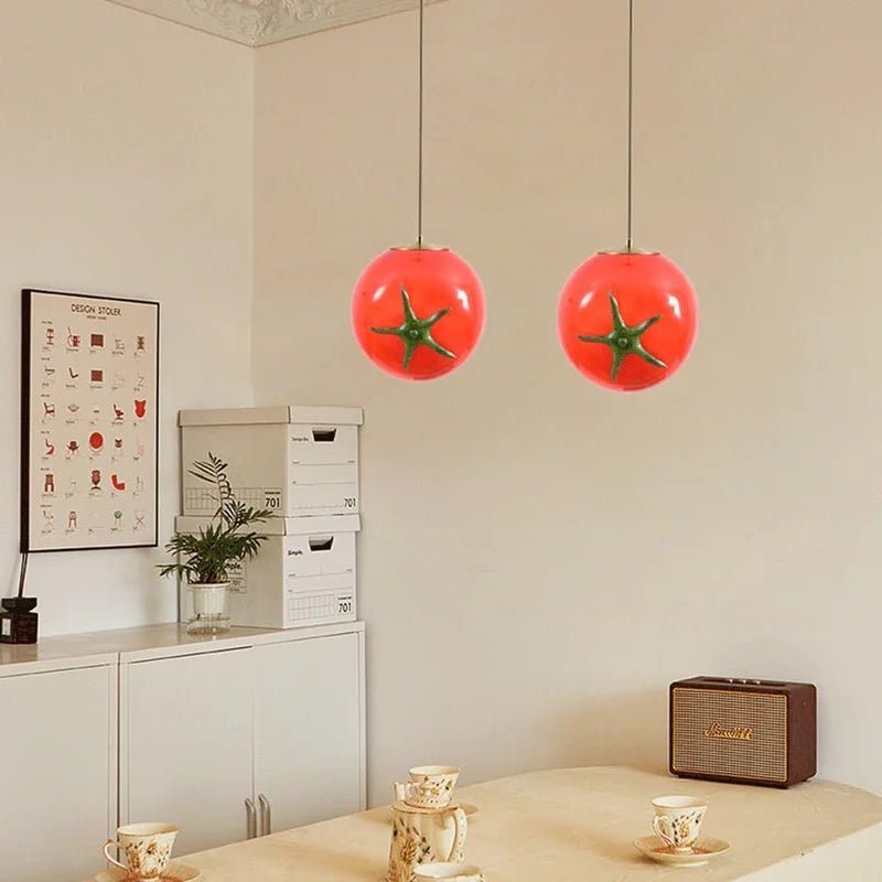 Aesthetic Tomato Pendant Lamp for Bedside, Living Room, or Kitchen