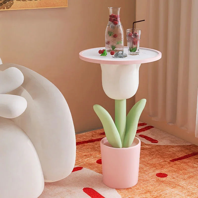 Nordic Style Tulip Shape Sofa Side Small Coffee Table