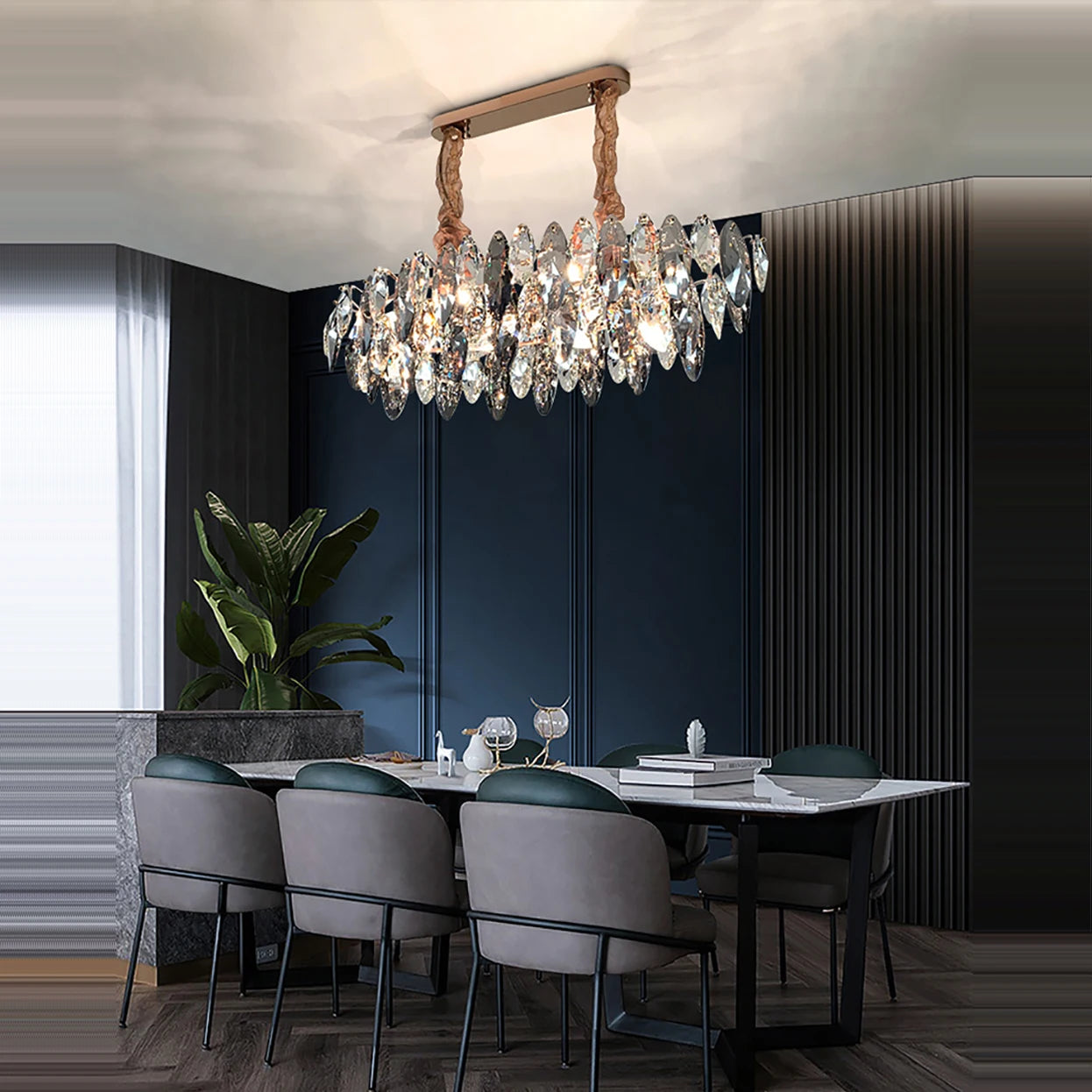 Trendy LED Crystal Chandelier for Living Room & Interior Spaces